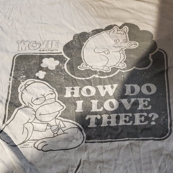 the simpson movie tee medium t-shirt short sleeves y2k vintage homer fun funny - Picture 1 of 2